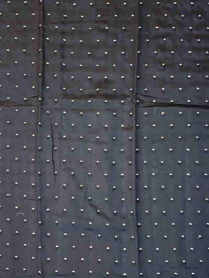 Black Pure Chinniya Silk with Embroidered Motifs hover